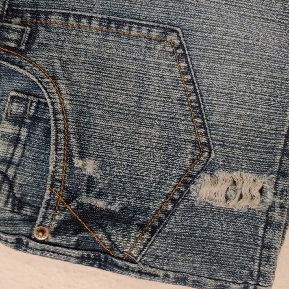 Women’s Denim Shorts in Blue - Casual Distressed Cutoff - Picture 2 of 10